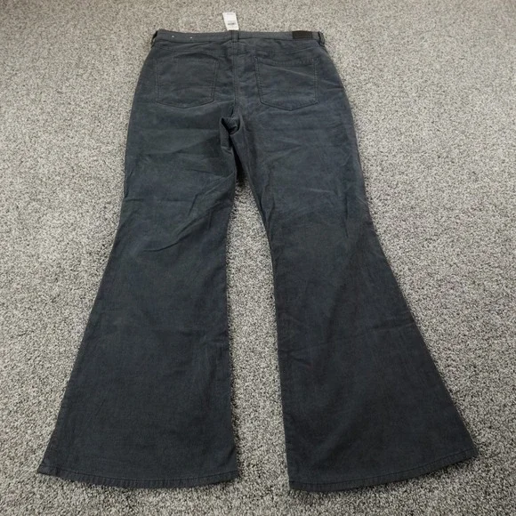 NEW American Eagle Jeans Womens 16 Blue Gray Corduroy Hi Rise Flare Flex Stretch - Picture 11 of 14